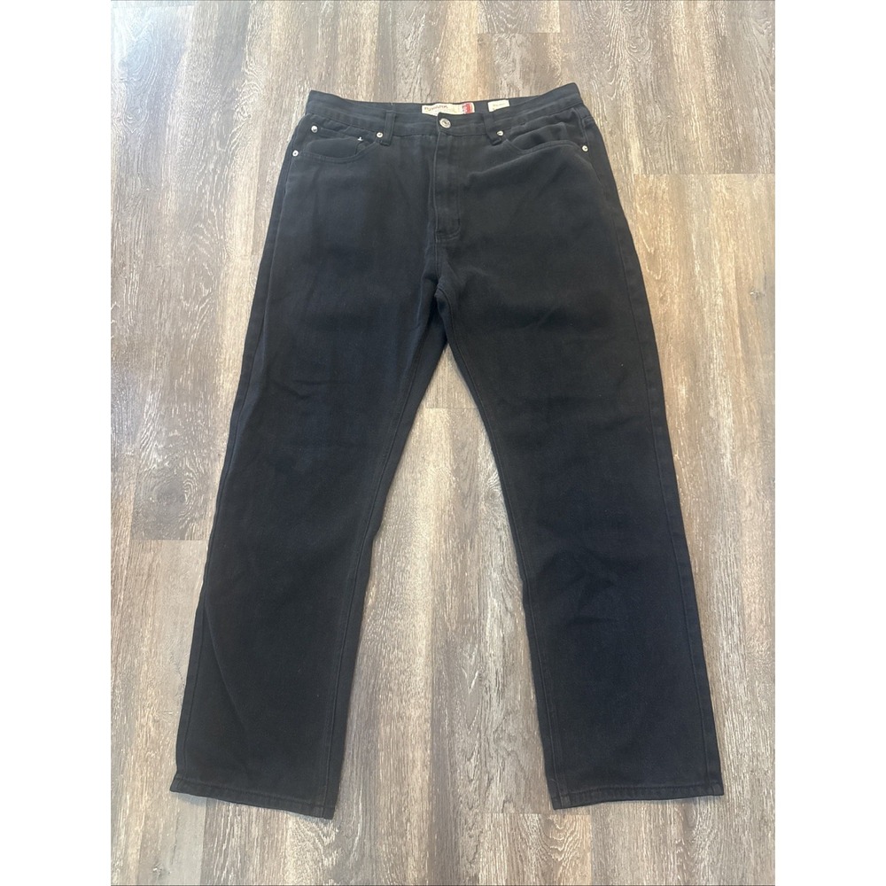 PJ Mark Jeans Black Denim Pants Men's  38 x 34 Straight  Tear On Leg(Fits 38x30)